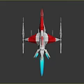 Futuristic Sci Fi Weapon With Red White Silver Mechanical Design And Blue Glowing Parts
