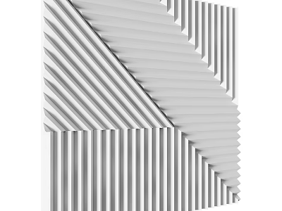 Modern Geometric 3D Wall Design With Textured Stripes And Architectural Panels 3d model