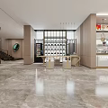 Modern Hotel Lobby Interior With Marble Flooring Pendant Lights And Staircase