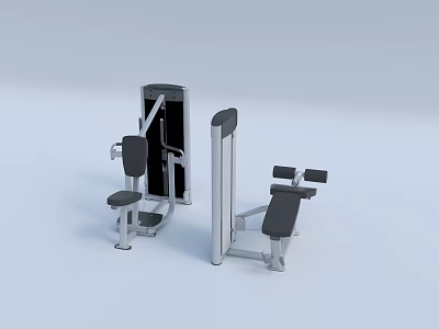 Modern Sports Equipment For Home Gym Upper Body Workout With Metal Frame And Black Seats 3d model