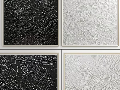 Decorative Picture Frames With Black And White Textured Patterns For Wall Decor 3d model