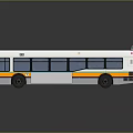 VIA METRO Modern City Bus With White Yellow And Blue Stripes Design