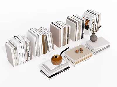 Modern Book Ornaments Combination 3d model