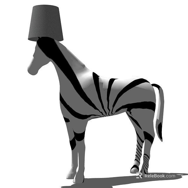 Abstract Floor Lamp With Zebra Shaped Design For Modern Home Lighting Decor 3d model 