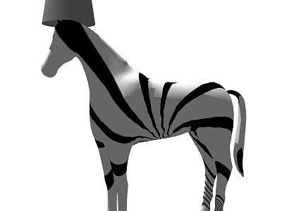 Abstract Floor Lamp With Zebra Shaped Design For Modern Home Lighting Decor 3d model