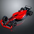 Red Formula Race Car Featuring Streamlined Aerodynamic Design And Black Accents 3d model