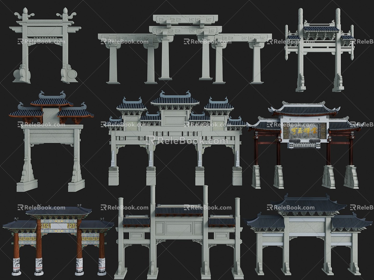 Chinese Ancient Archway V2 3d model