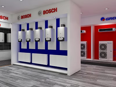 BOSCH and GREE Specialty Store with Water Heaters and Air Conditioners 3d model