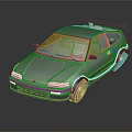 Black Sporty Car With Neon Lights Red Rims Rear Spoiler And Futuristic Design