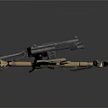 Modern Assault Rifles And Submachine Guns With Tactical Scopes And Magazines