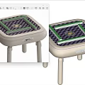 Cream Middle Ancient Mahjong Table 3d model