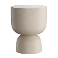 Beige Stone Dining Table With Modern Stacked Cylindrical Base And Subtle Textured Surface 3d model