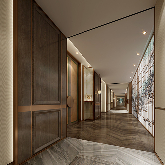 New Chinese Corridor Hotel Corridor 3d model