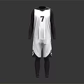 White Black Long Sleeve Basketball Uniform With Front Number 7 And Back YTEBAV Lettering