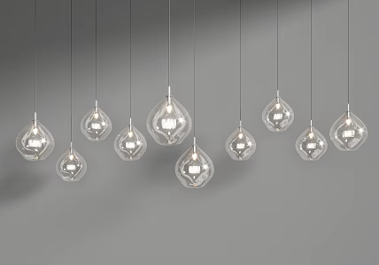 Glass ball chandelier 3d model