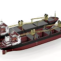 Two Large Cargo Ships with Open Cargo Holds and Deck Cranes 3d model