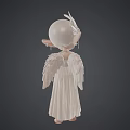 Exquisite Angel Doll With White Feather Wings And Elf Ears In White Dress