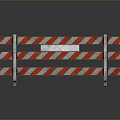 Reflective Red And White Barrier Against Gray Background With Ground Reflection 3d model