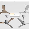 Various Modern Air Conditioner Fans With Different Blade Styles And Colors
