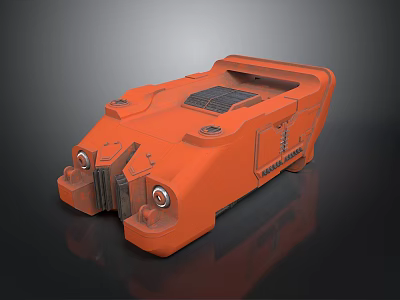 Orange Mechanical Device Detailed Industrial Design With Structural Components Metallic Surface And Functional Features 3d model