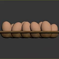 Fresh Brown Chicken Eggs in Paper Carton on Black Reflective Surface