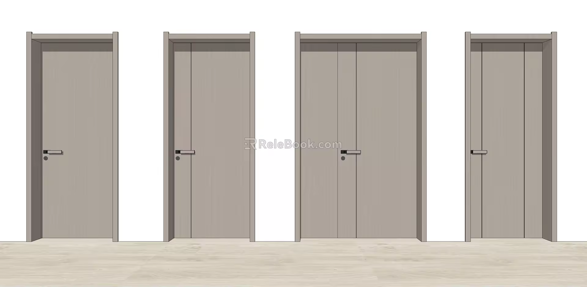 Modern minimalist room open door 3d model