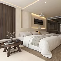 Modern Hotel Guest Room Featuring Twin Beds Large Windows Scenic View And Accent Lighting