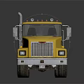 Yellow Truck Chassis With Cab And Multiple Wheels On Black Background 3d model