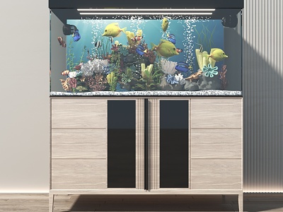 Modern Fish Tank Glass Fish Tank Display Cabinet Hallway Side Cabinet Aquarium model