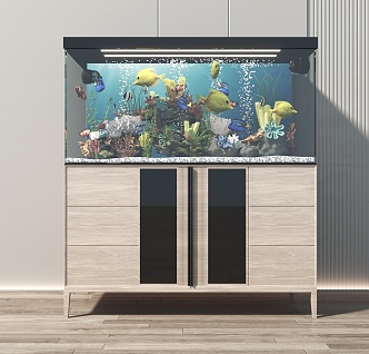 Modern Fish Tank Glass Fish Tank Display Cabinet Hallway Side Cabinet Aquarium 3d model