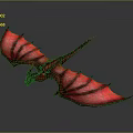 Red Dragon Mythical Creature Character With Majestic Wings In Dark Setting