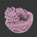 Cracked Ceramic Succulent Planter With Green Red Edge Plants And Small Pebbles