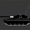 Modern Military Tank with Turret Cannon Antenna and Track System Design