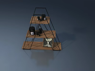 Modern Hinged Door With Black Metal Frame And Wooden Panel Design Features 3d model