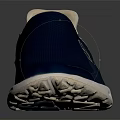 Navy Blue Leather Upper Casual Shoes With White Perforated Sole Design