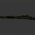 3D Terrain Landscape With Green Mountain Ranges And Small Town Settlement