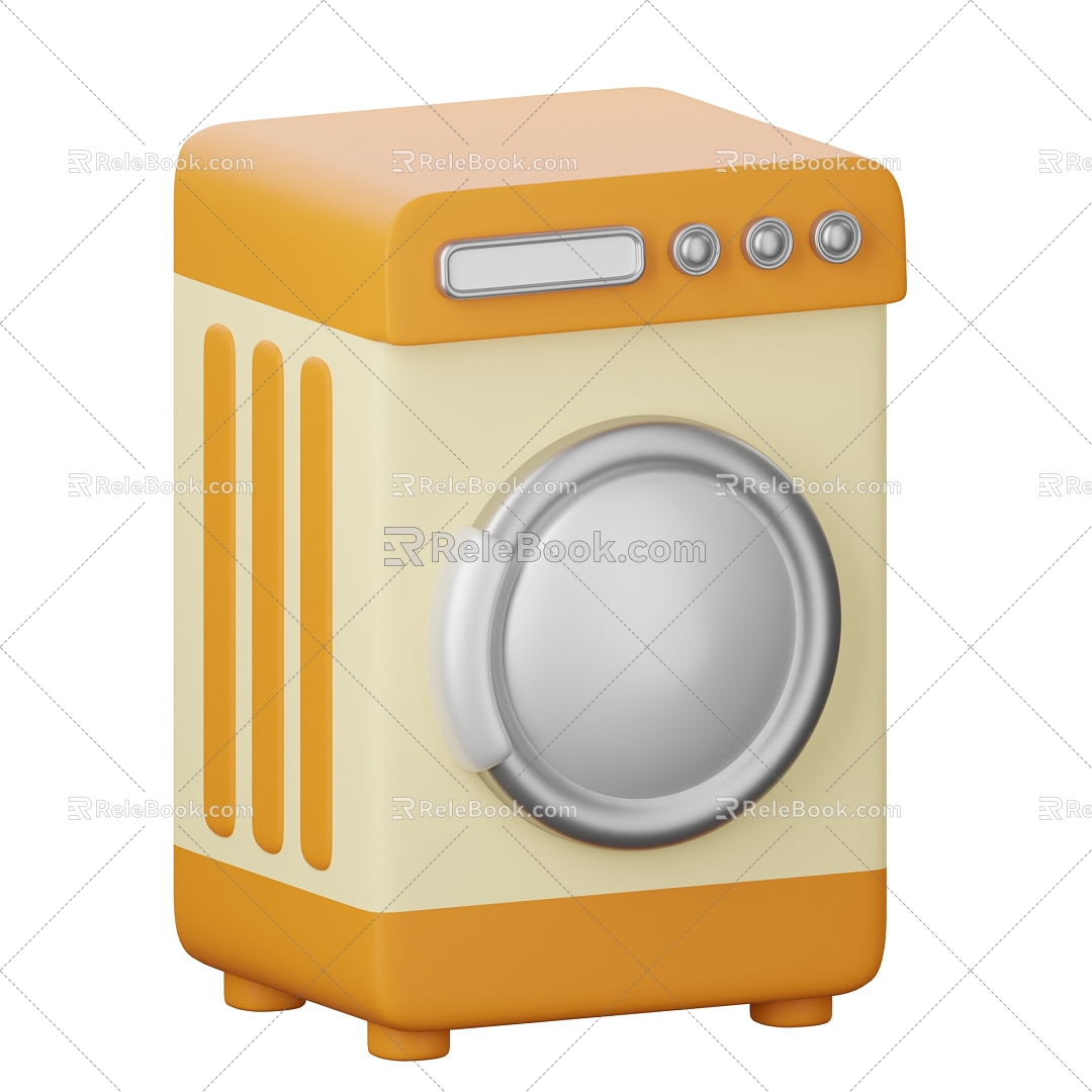 Modern Washing Machine Home Appliances Cartoon Washing Machine 3d model