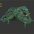 Futuristic Green Armored Mechanical Vehicle With Detailed Sci Fi Structure 3d model