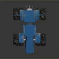 Blue Tractor With Massive Tires Transparent Cab And Sturdy Front Design 3d model