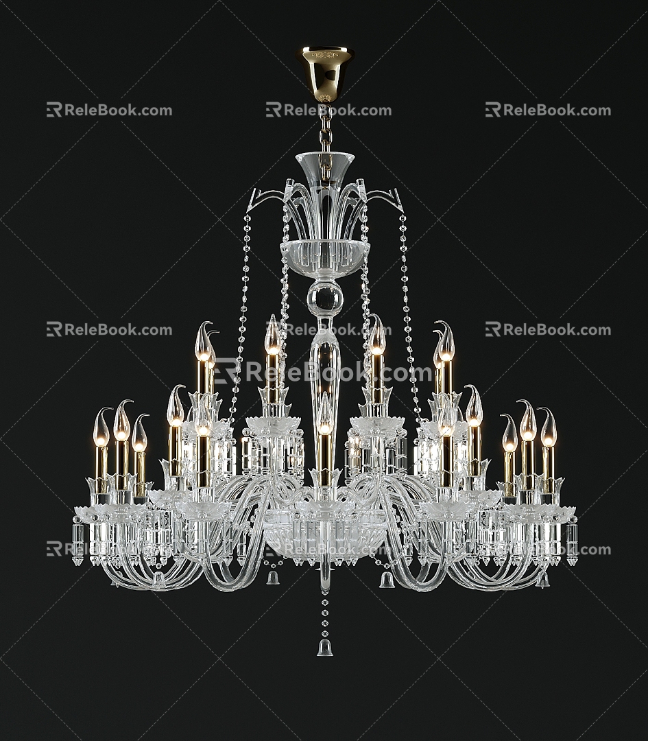 European-style crystal chandelier 3d model