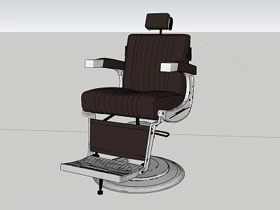 Massage Chair in Dark Brown Leather with Armrests Footrest and Recline Back Design 3d model