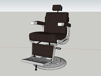 Barber chair SU model 3d model