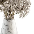 White Gray Marbled Vase With Dried Natural Plants For Minimalist Interior Decor