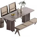 Wind tea table and chair combination dining table and chair combination 3d model
