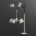 Modern Lighting Combination Featuring Multi Head Chandelier And Floor Standing Lamp Design