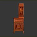 Red Wooden Dresser With Ornate Design Multiple Drawers And Upper Cabinet