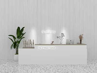 Cashier Bar Green Plant Ornaments 3d model