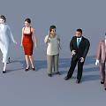 Group of Five People Standing Together in Diverse Outfits with Different Styles