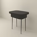 Sleek Black Functional Desk With Modern Design And Thin Legs Structure