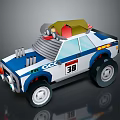 Lego Style Blue And White Off Road Vehicle With Number 38 Design